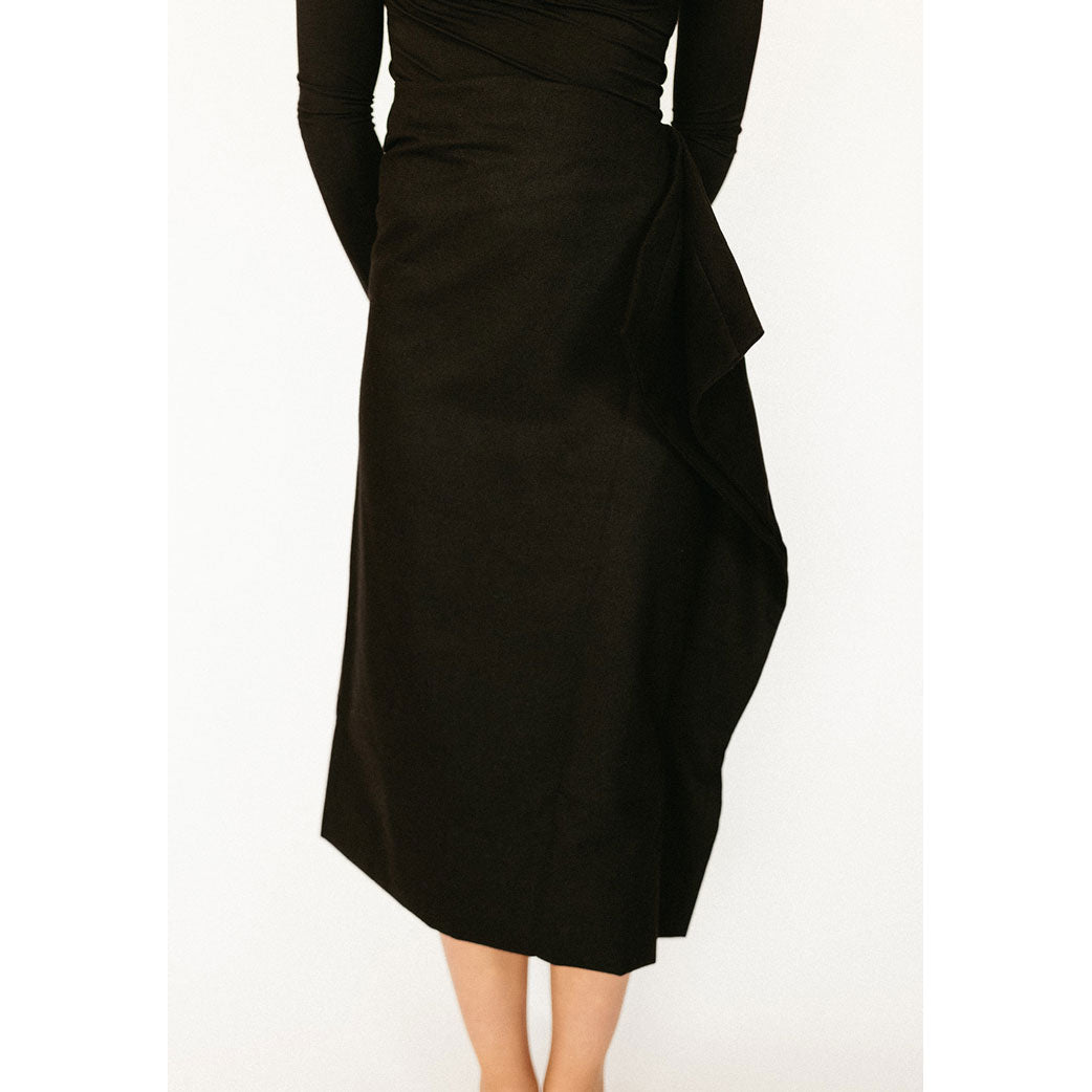 Black Wool Ruffle Skirt - Posh New York