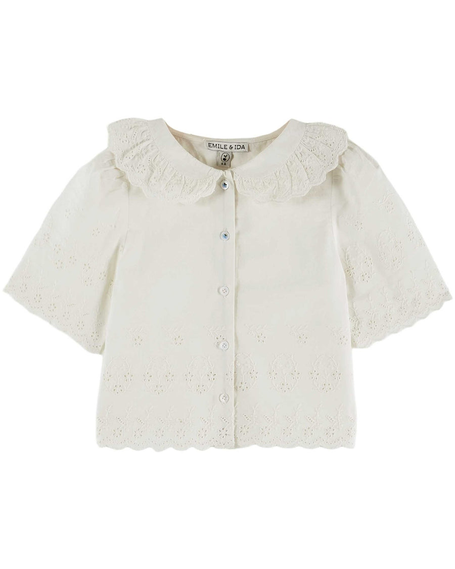 Blouse Broderie Anglaise - Blanc - Posh New York