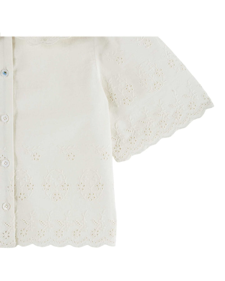 Blouse Broderie Anglaise - Blanc - Posh New York