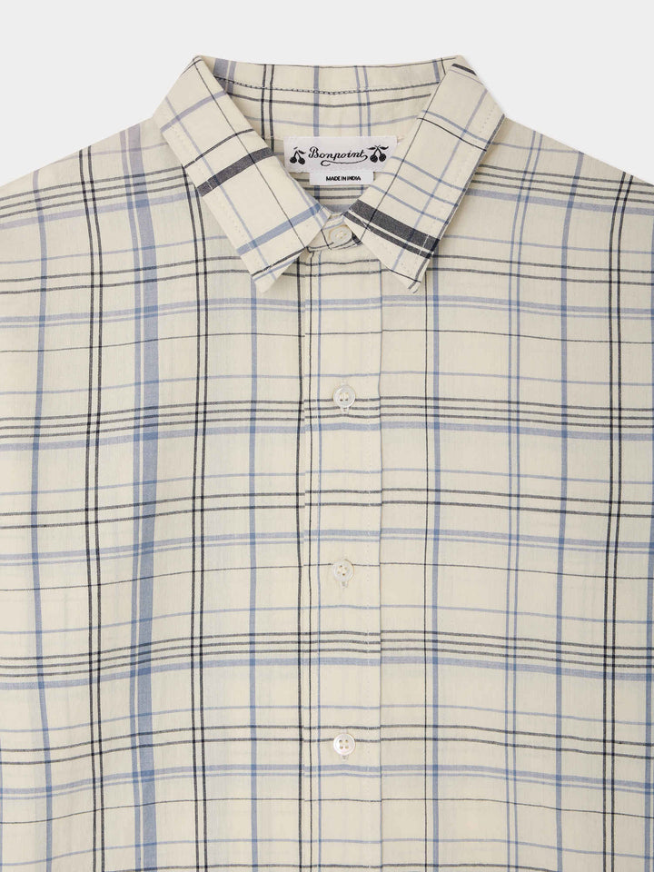 Blue and White Plaid Shirt - Ca Bleu 315 - Posh New York