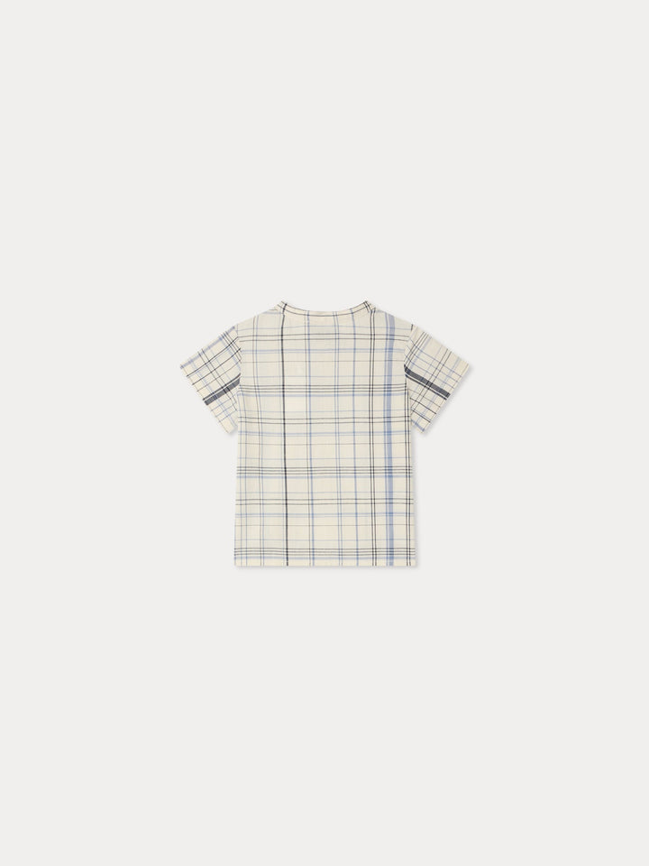 Blue and White Plaid Shirt - CA Bleu 315 - Posh New York