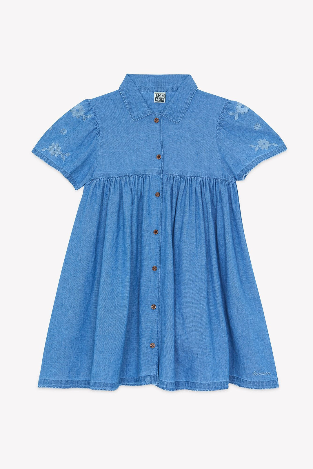 Blue Dress W/Collar & Buttons - Chambray - Posh New York