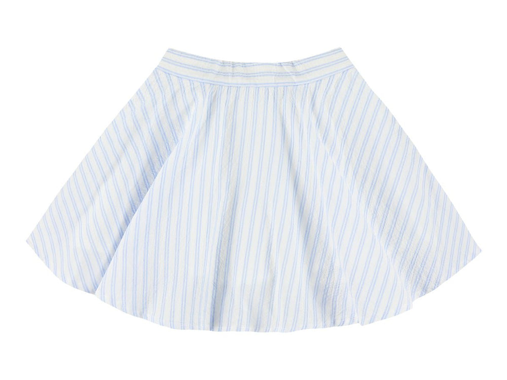 Blue Strped Skirt With Waistband - Bleu - Posh New York