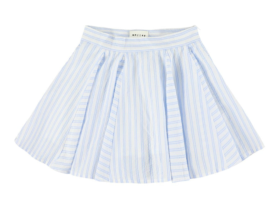 Blue Strped Skirt With Waistband - Bleu - Posh New York