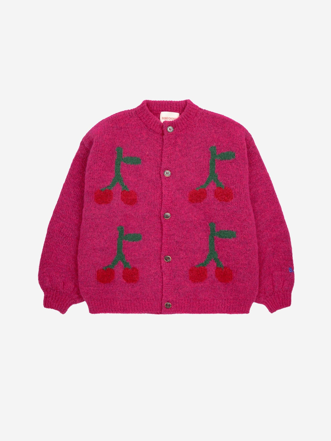 Bobo Cherry Intarsia Cardigan - Fuchsia - Posh New York