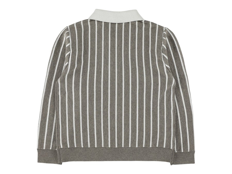 Boys Knitted Polo - Canvas Grey - Posh New York