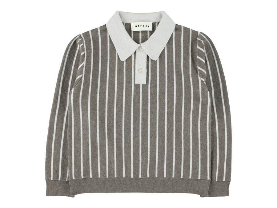 Boys Knitted Polo - Canvas Grey - Posh New York