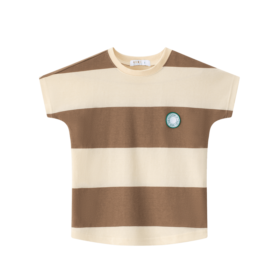 Boys Striped Tee - Brown Stripes - Posh New York