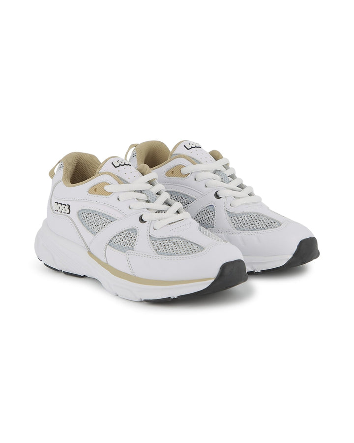 Branded Rubber Badge On Side Of Sneaker - 10P White - Posh New York