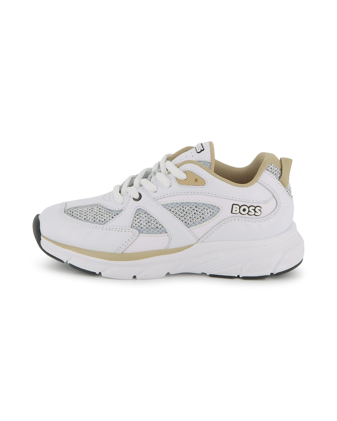 Branded Rubber Badge On Side Of Sneaker - 10P White - Posh New York