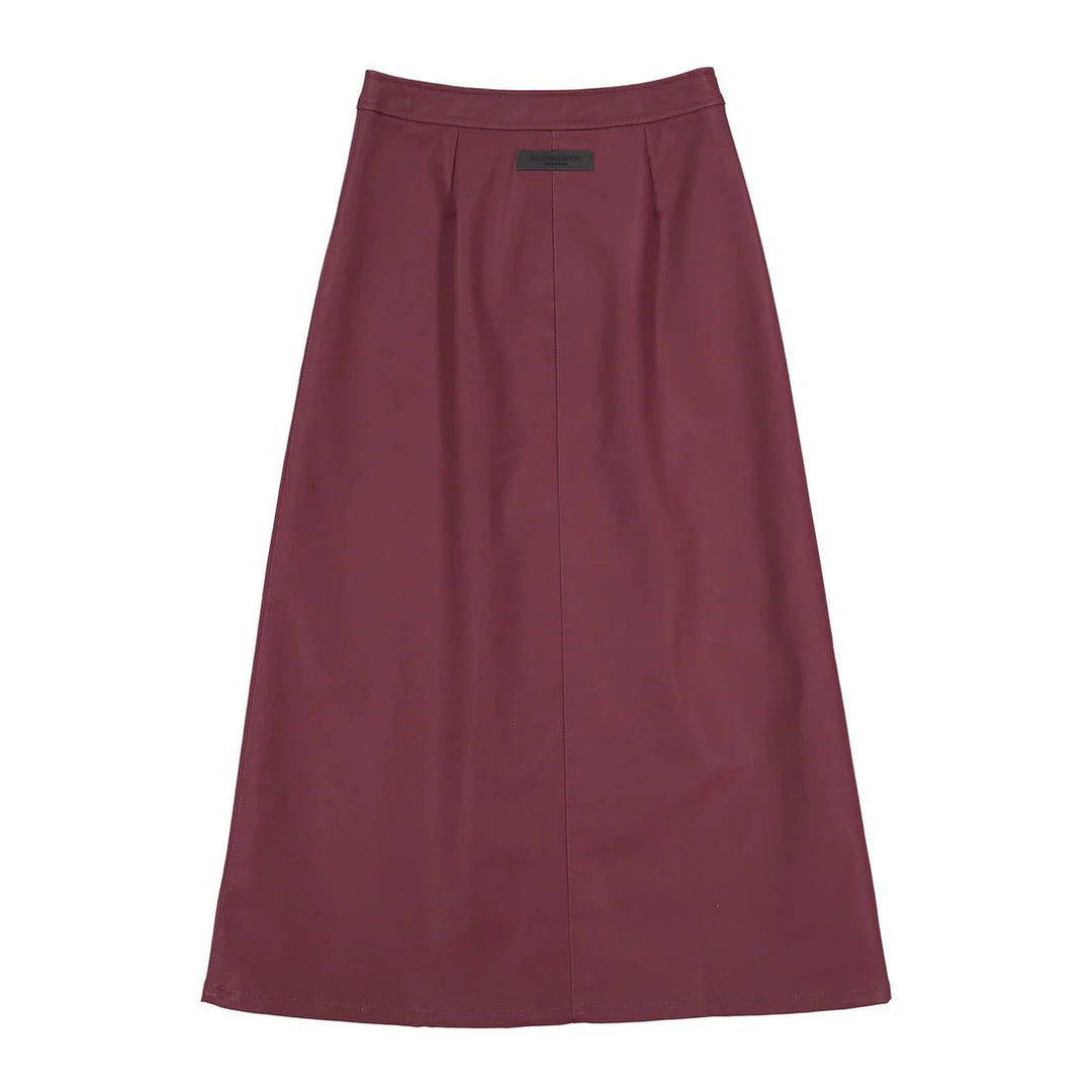 Bright Umber Leather Maxi Skirt - Umber - Posh New York