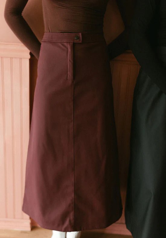 Bright Umber Leather Maxi Skirt - Umber - Posh New York