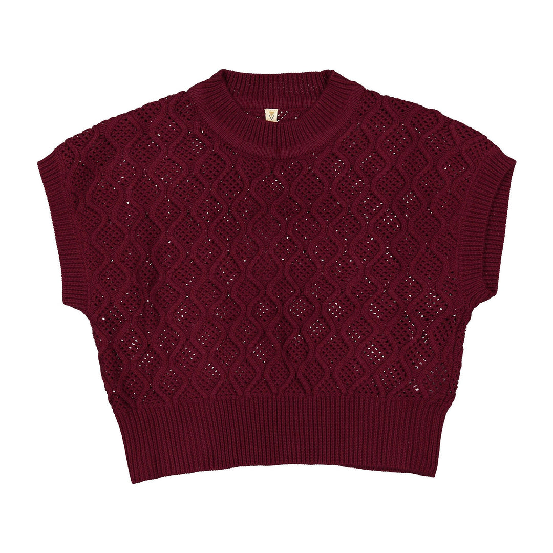 Burgundy Knit Vest - Burgundy - Posh New York