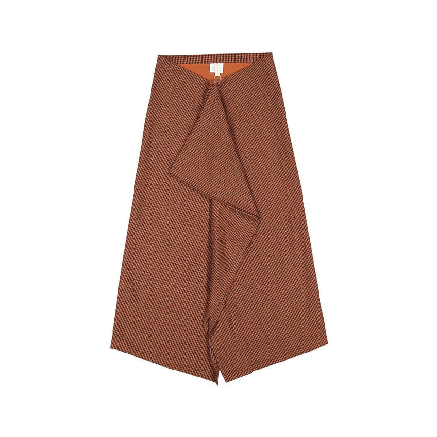 Burnt Orange Wool Ruffle Skirt - Posh New York