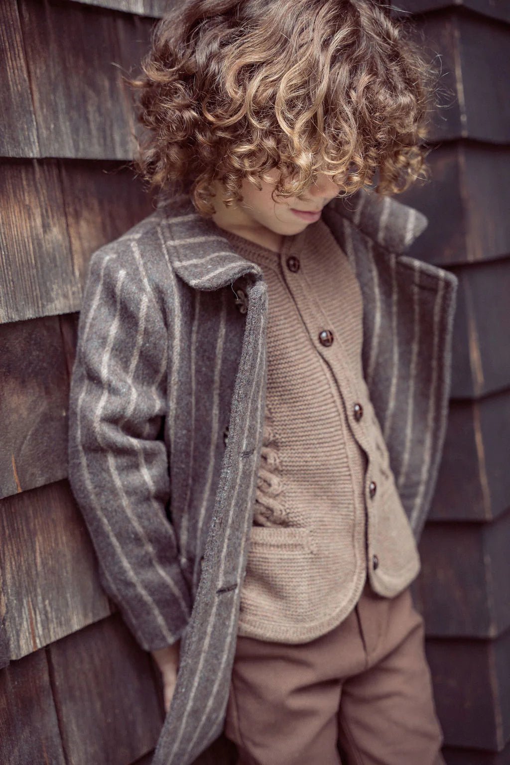 Cabled Knit Cardigan - Mocha - Posh New York