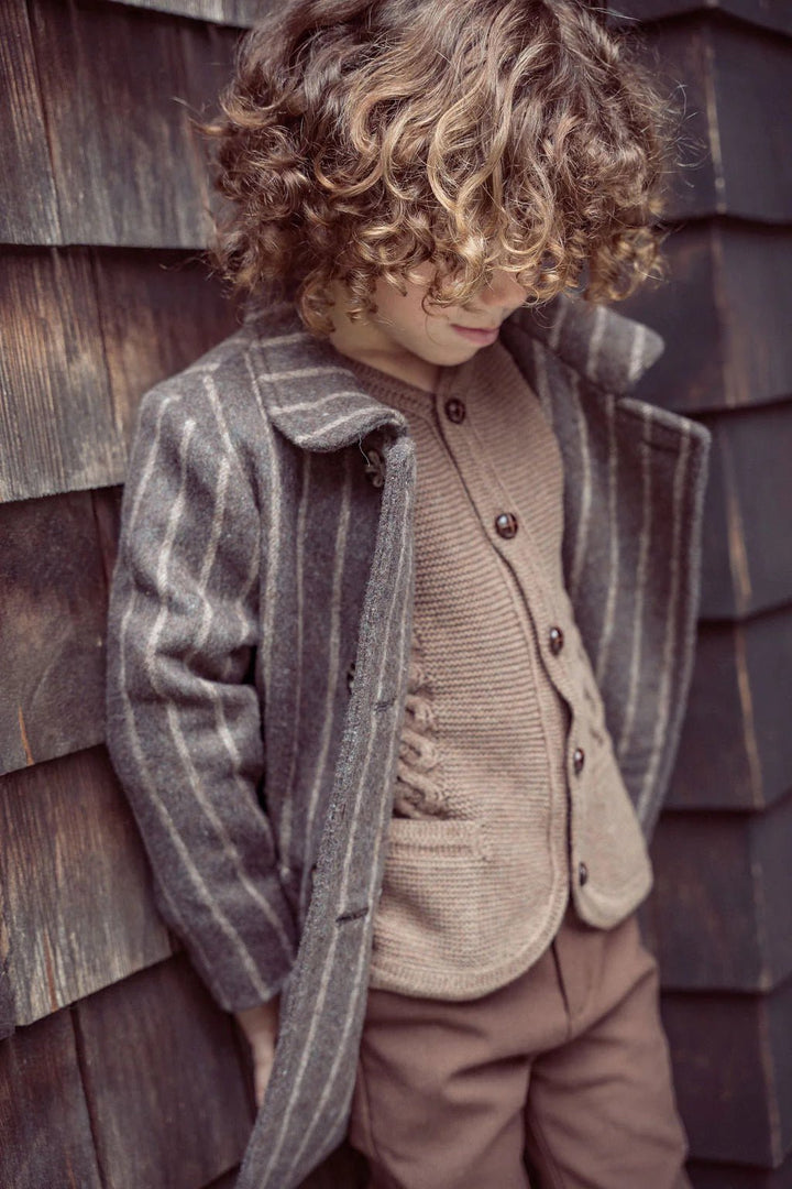 Cabled Knit Cardigan - Mocha - Posh New York