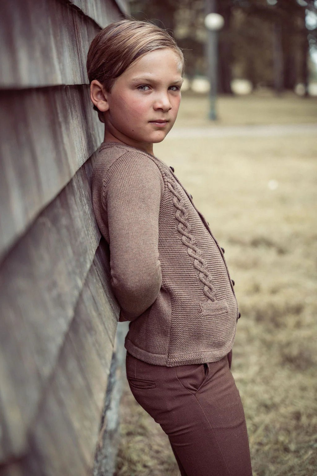 Cabled Knit Cardigan - Mocha - Posh New York