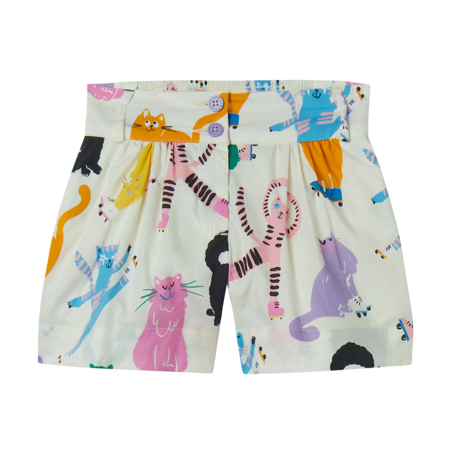 Cats Print Shorts - White - Posh New York