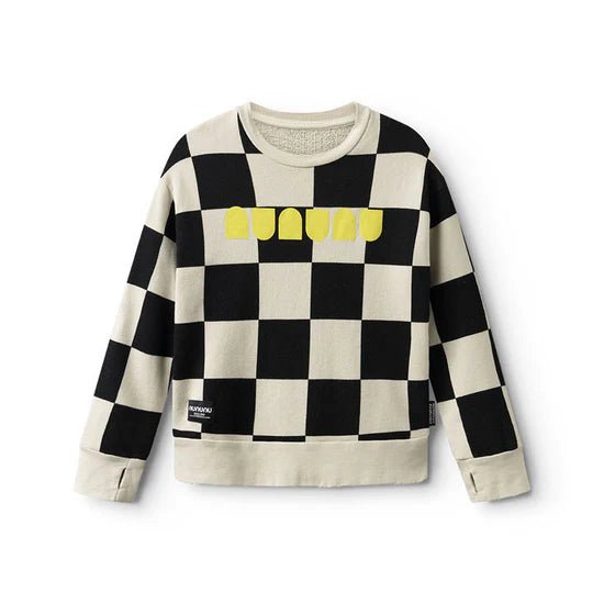 CHECKMATE SWEATSHIRT - SMOKEY NATURAL - Posh New York