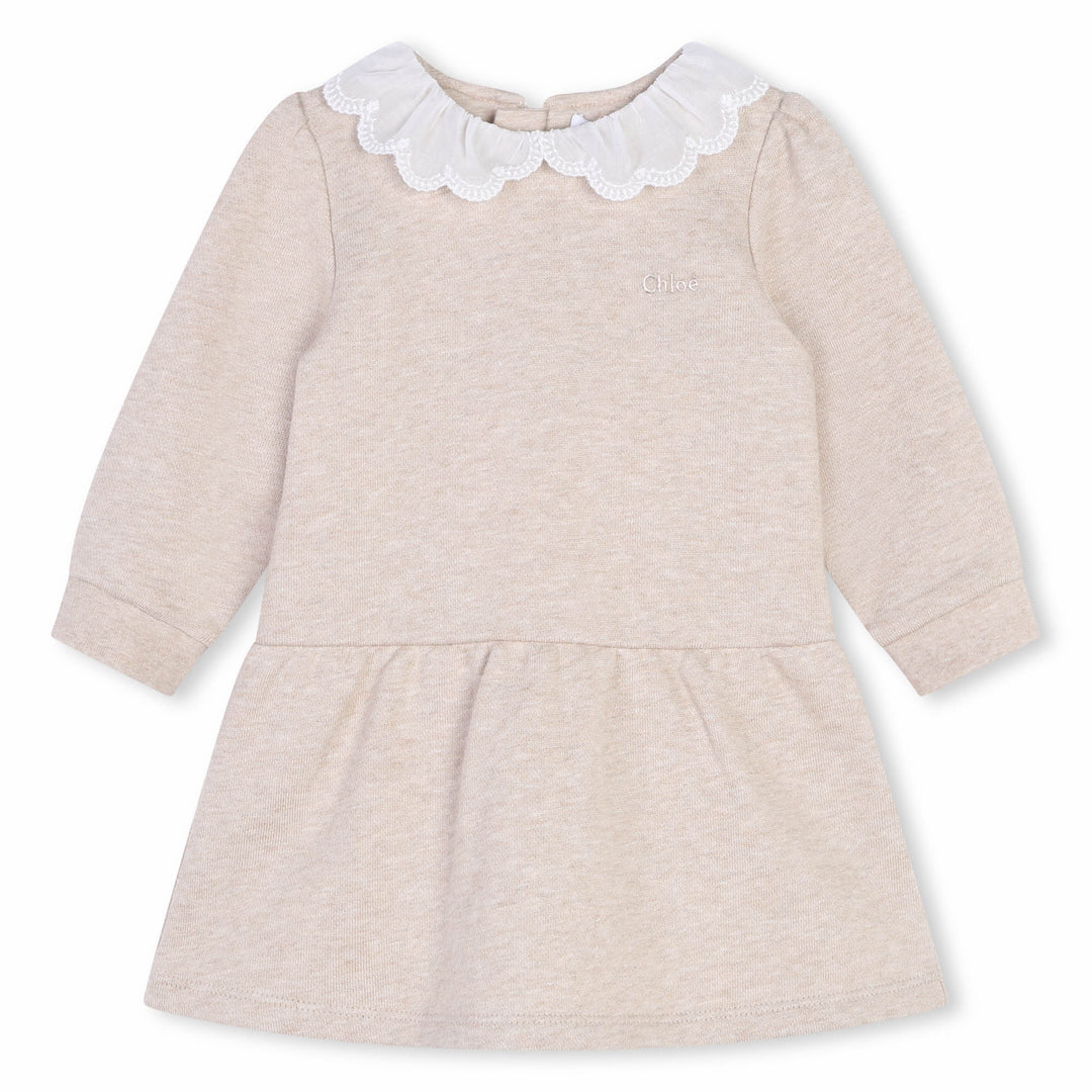 Collared Sweatshirt Dress - Beige Marl - Posh New York