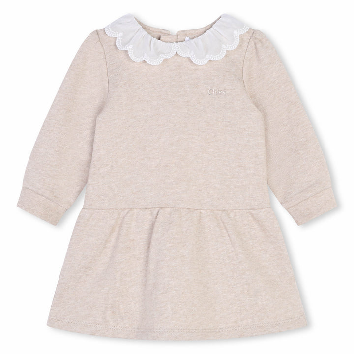 Collared Sweatshirt Dress - Beige Marl - Posh New York