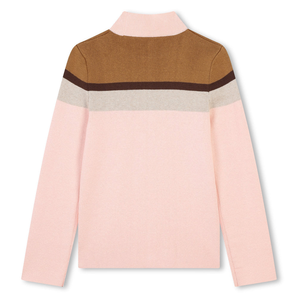 Colorblock Knit Sweater - Pink Wash Pink - Posh New York