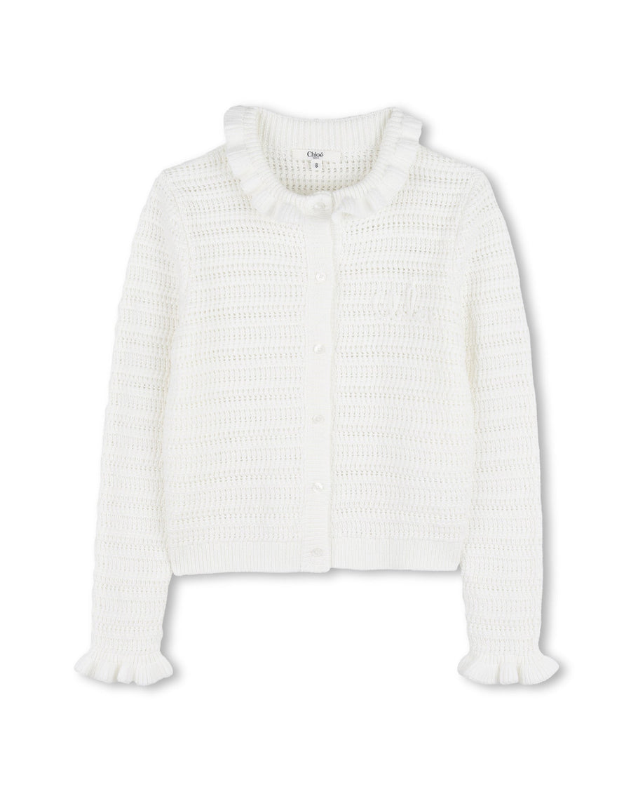 Crochet - Like Knit Cardigan - 117 OffWhite - Posh New York