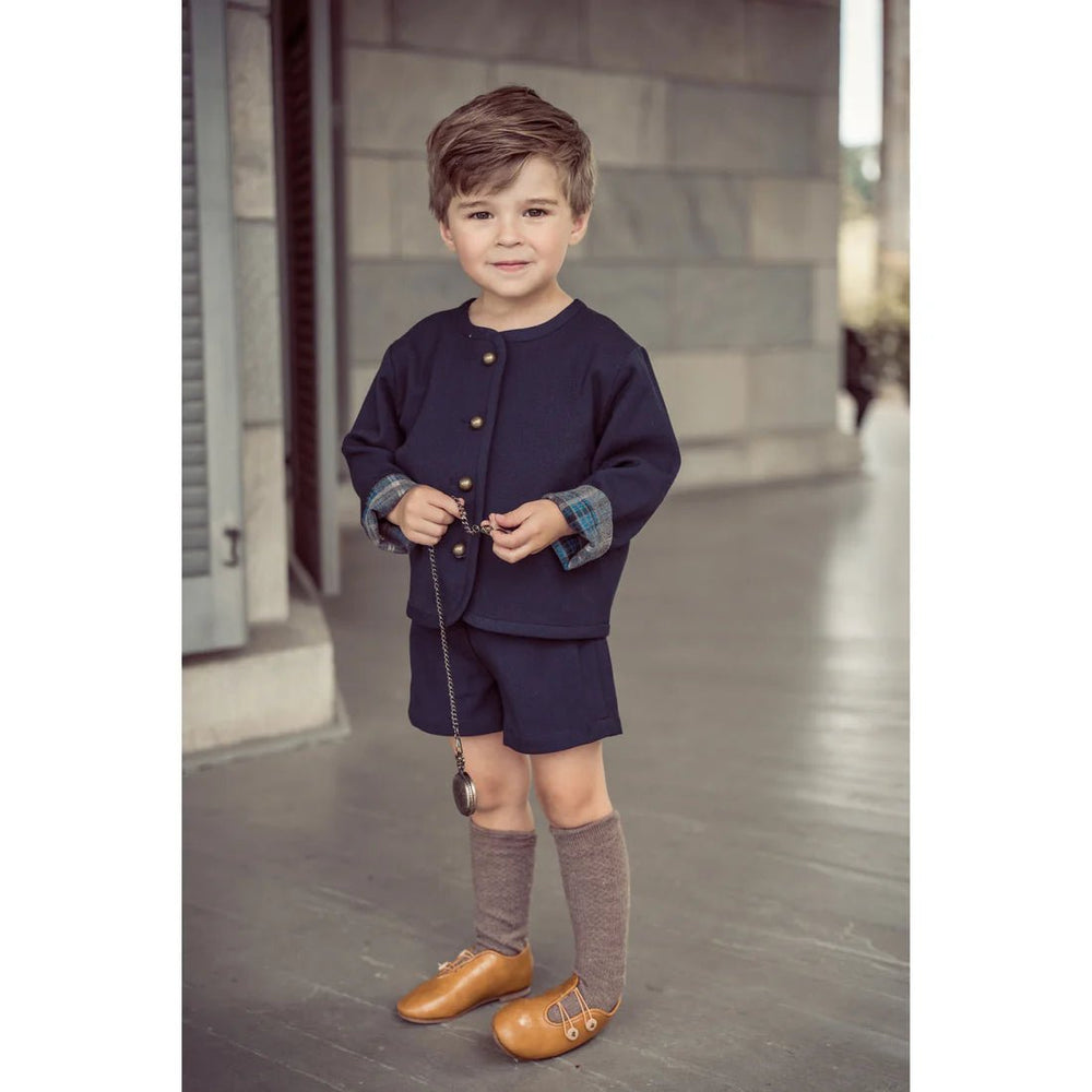 Cropped Blazer - Navy - Posh New York