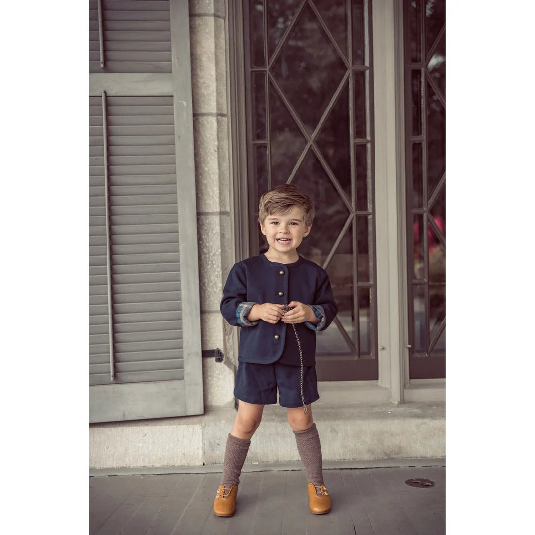 Cropped Blazer - Navy - Posh New York