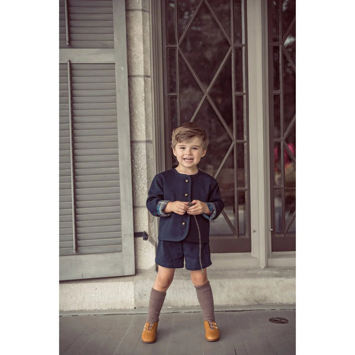 Cropped Blazer - Navy - Posh New York