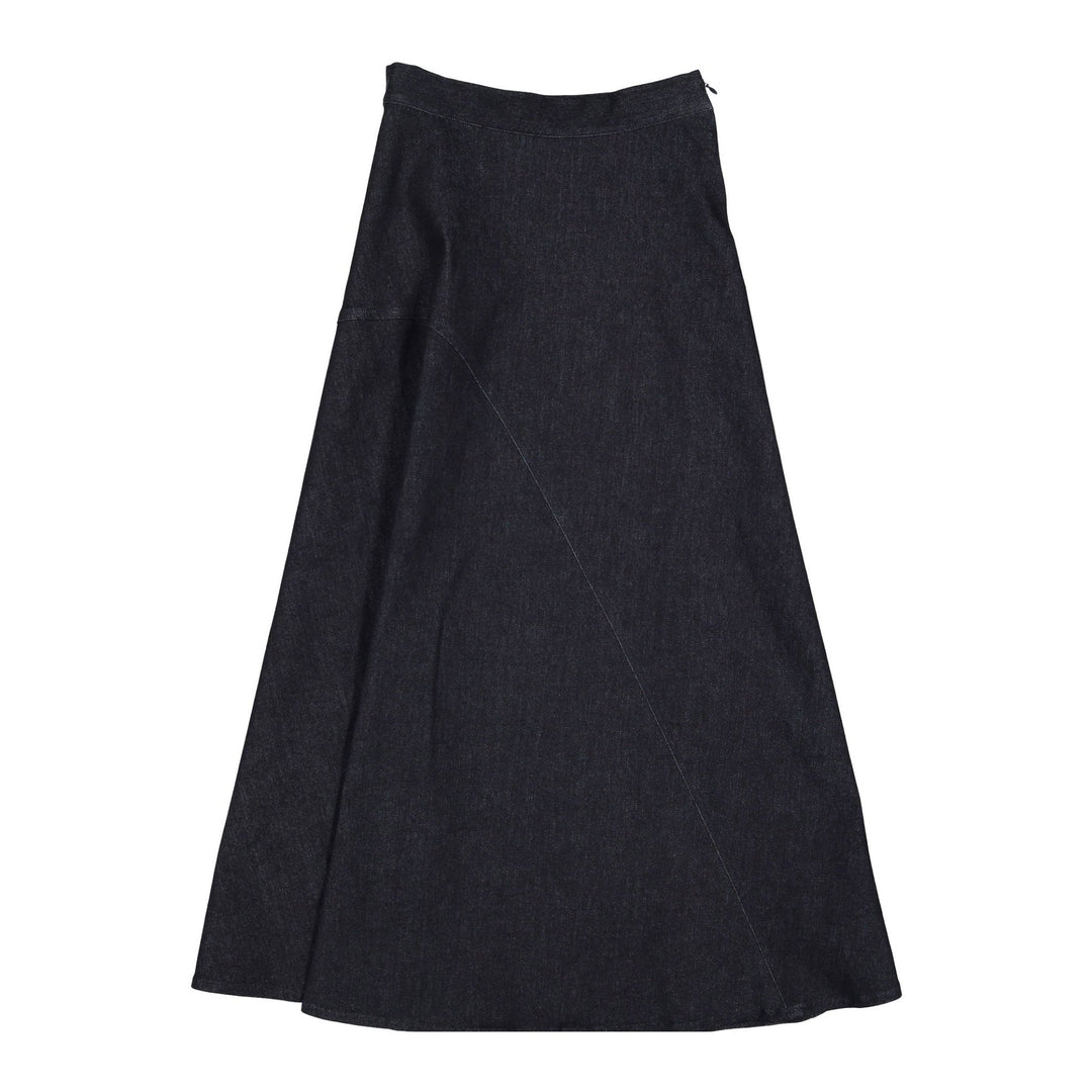 Dark Denim Long Skirt - Dark Denim - Posh New York