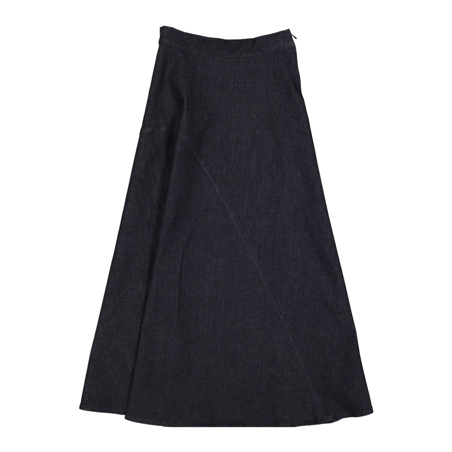 Dark Denim Long Skirt - Dark Denim - Posh New York