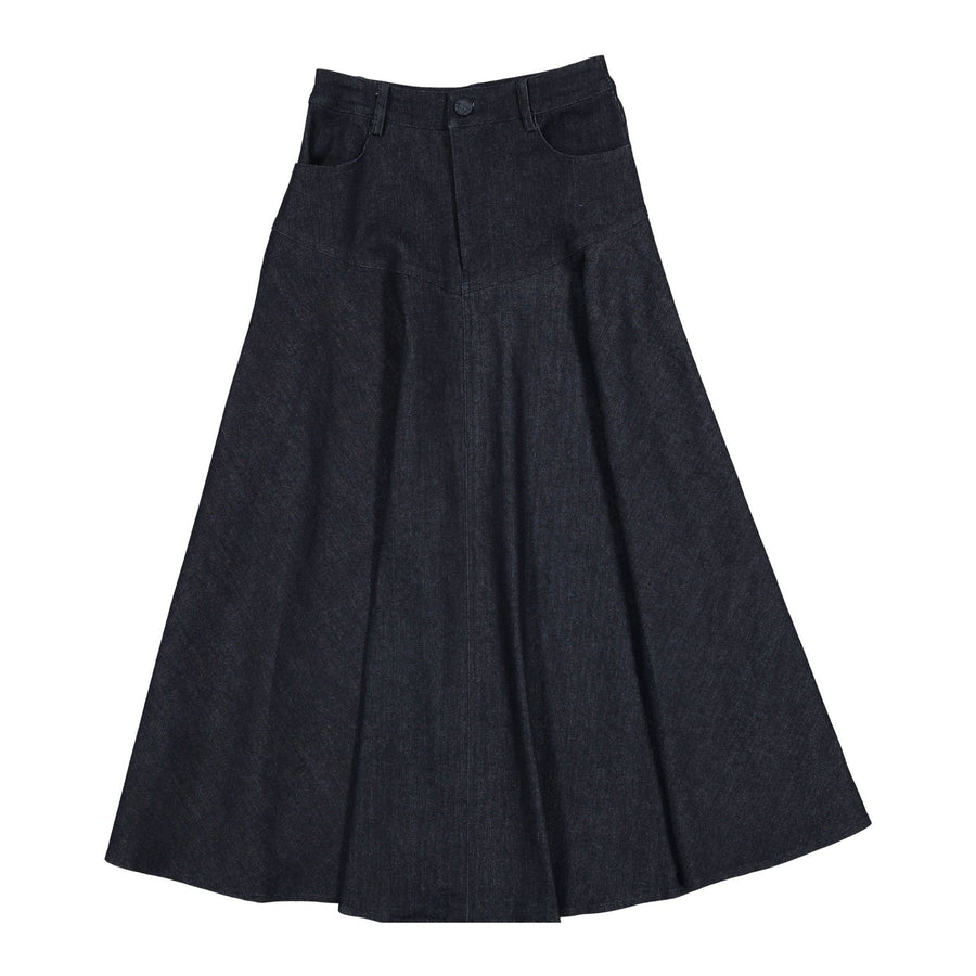 Dark Denim Skirt - Black - Posh New York