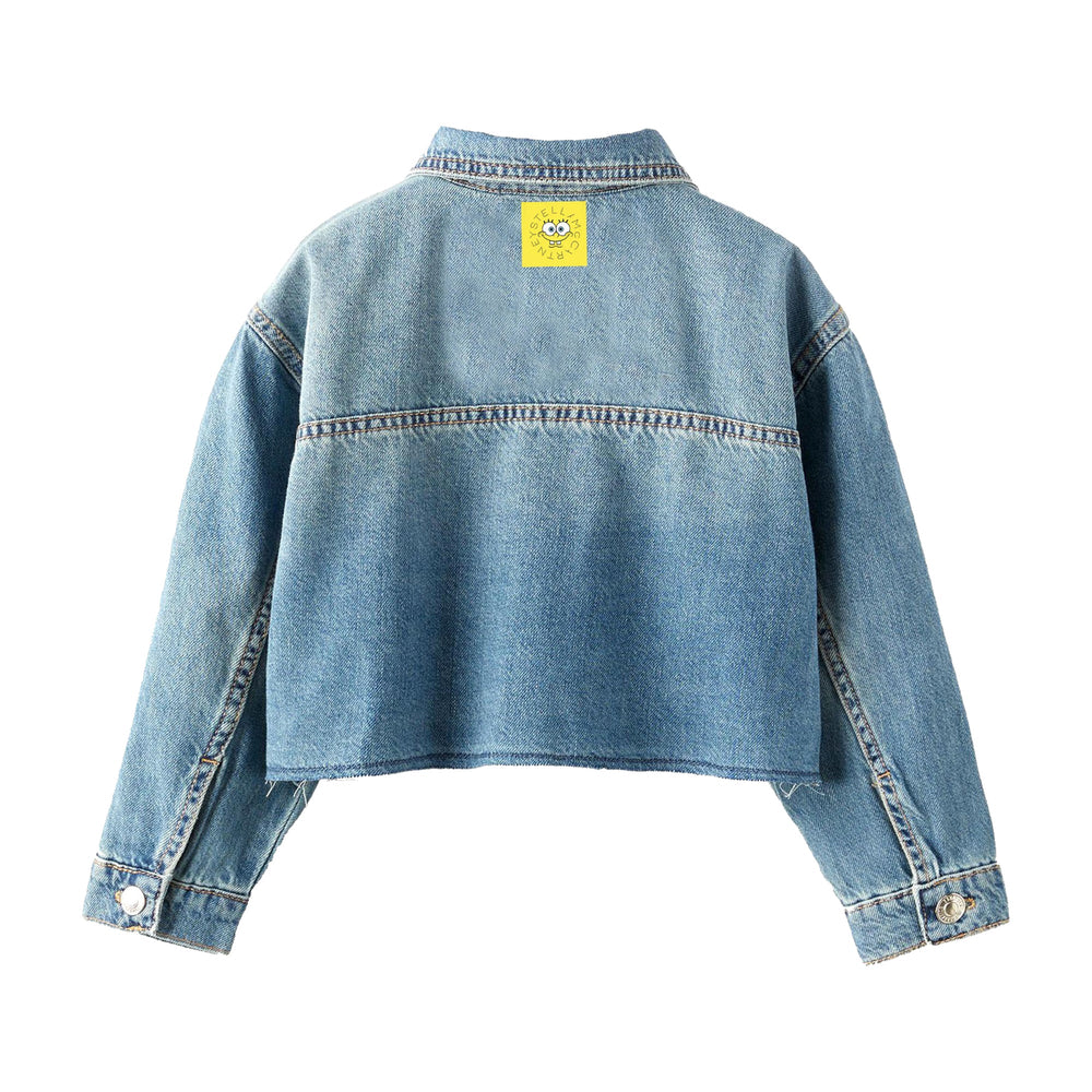 Denim Jacket with Spongebob - Denim Blue - Posh New York