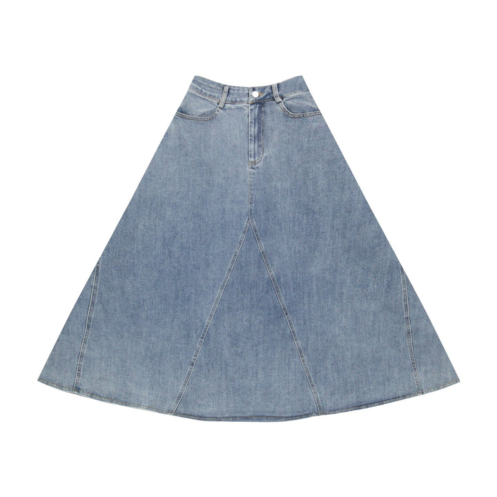 Denim long Skirt - Denim Blue - Posh New York