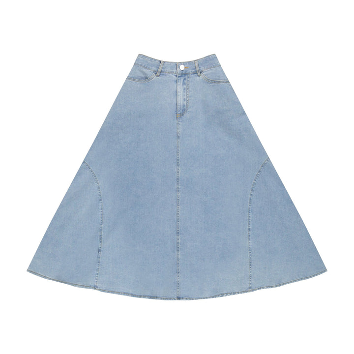 Denim long Skirt - Denim Blue - Posh New York