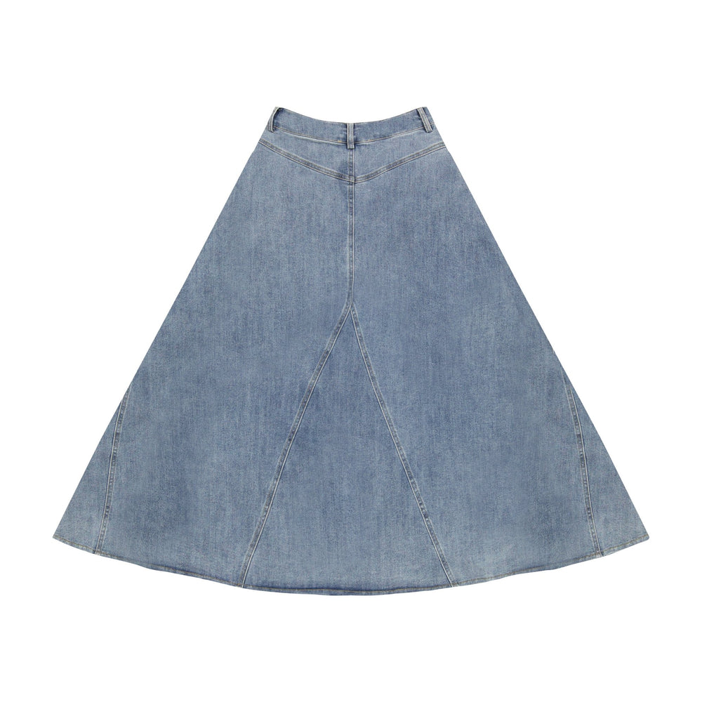 Denim long Skirt - Denim Blue - Posh New York