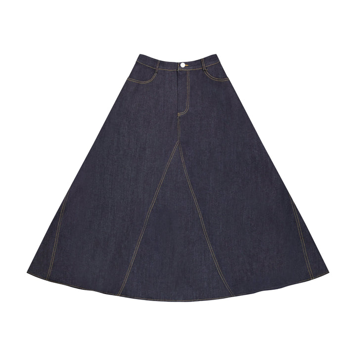 Denim Navy Skirt - Dark Navy - Posh New York