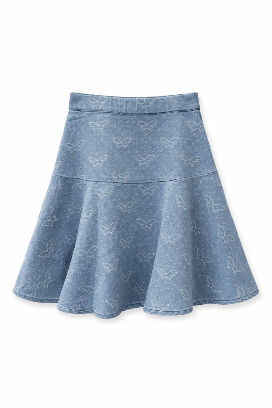 Denim Skirt Butterflies - Blue - Posh New York