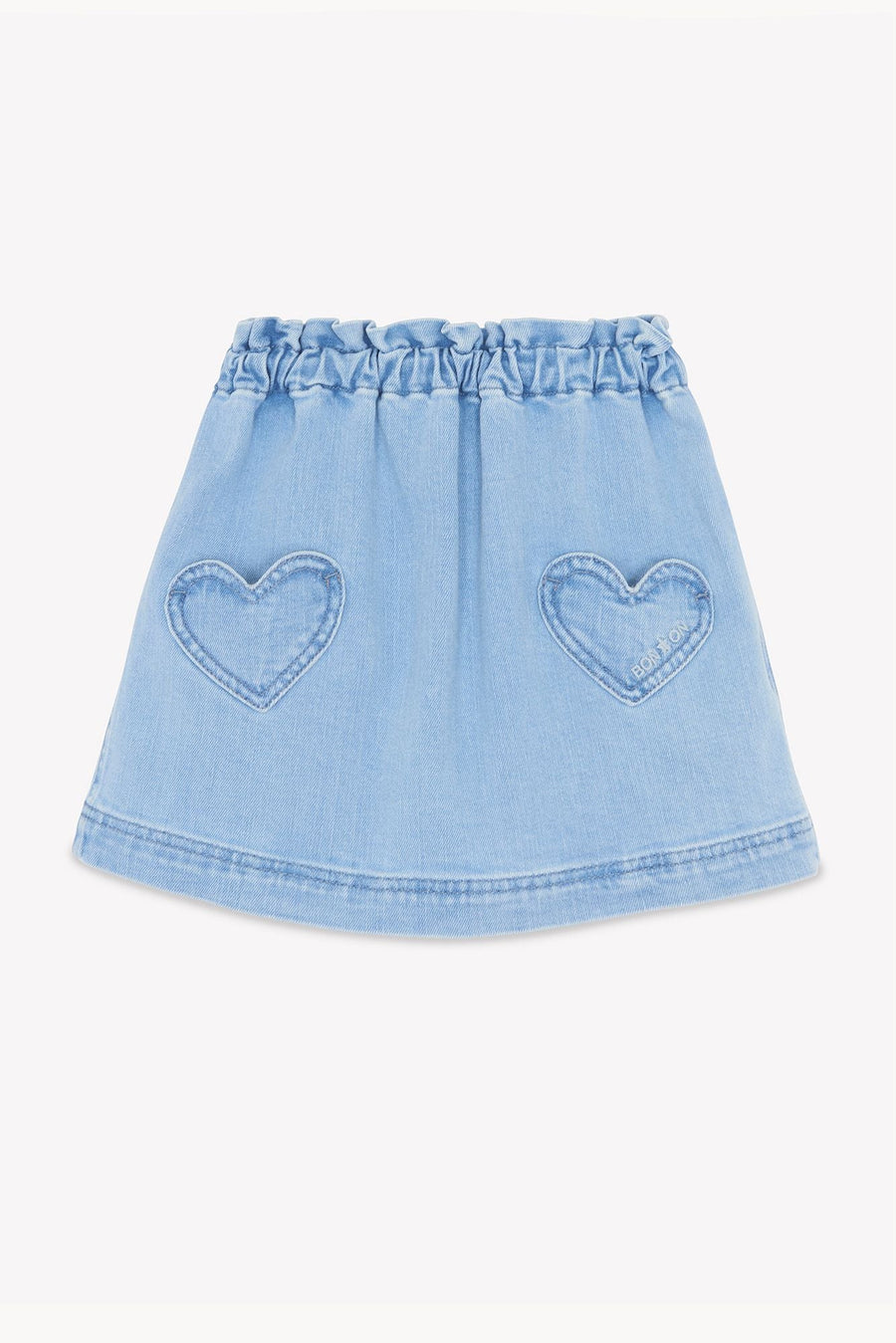 Denim Skirt W/Heart Pockets - Denim Blanchi - Posh New York