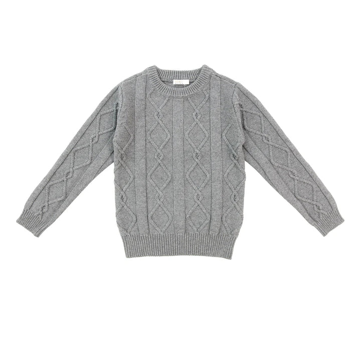 Diamond Crew Sweater - Grey - Posh New York