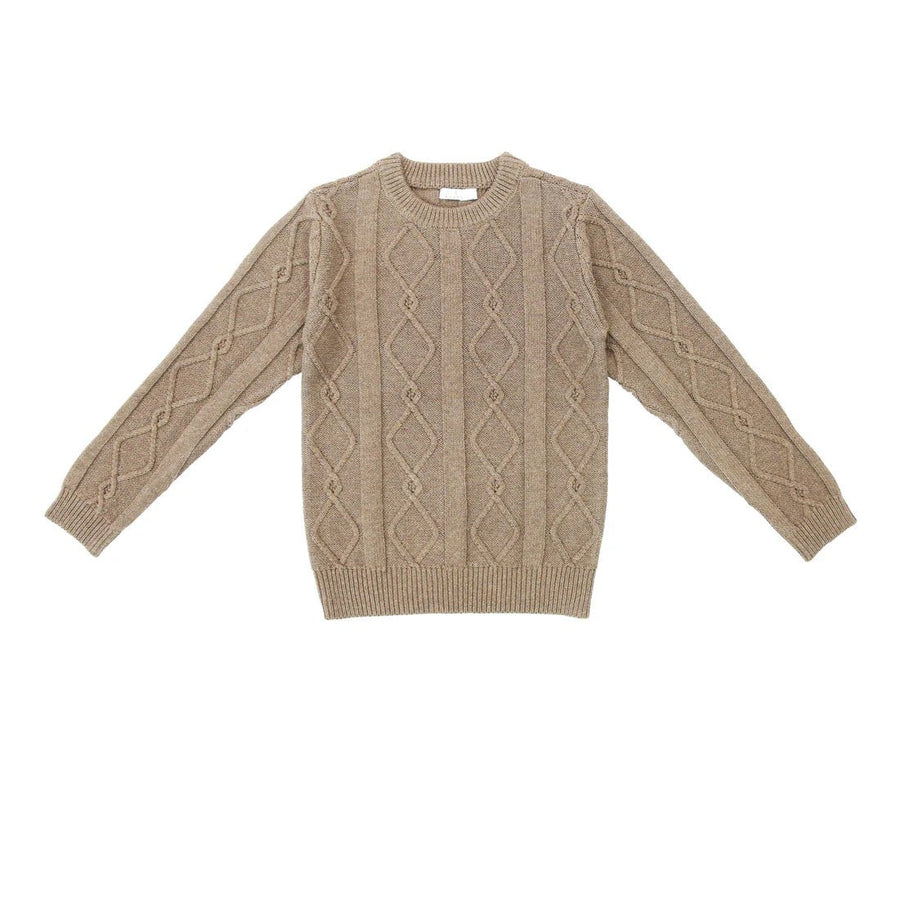Diamond Crew Sweater - Mocha - Posh New York