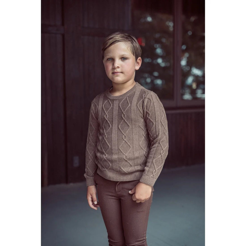 Diamond Crew Sweater - Mocha - Posh New York