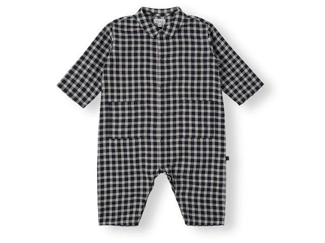 Dou Check Jumpsuit - Navy - Posh New York