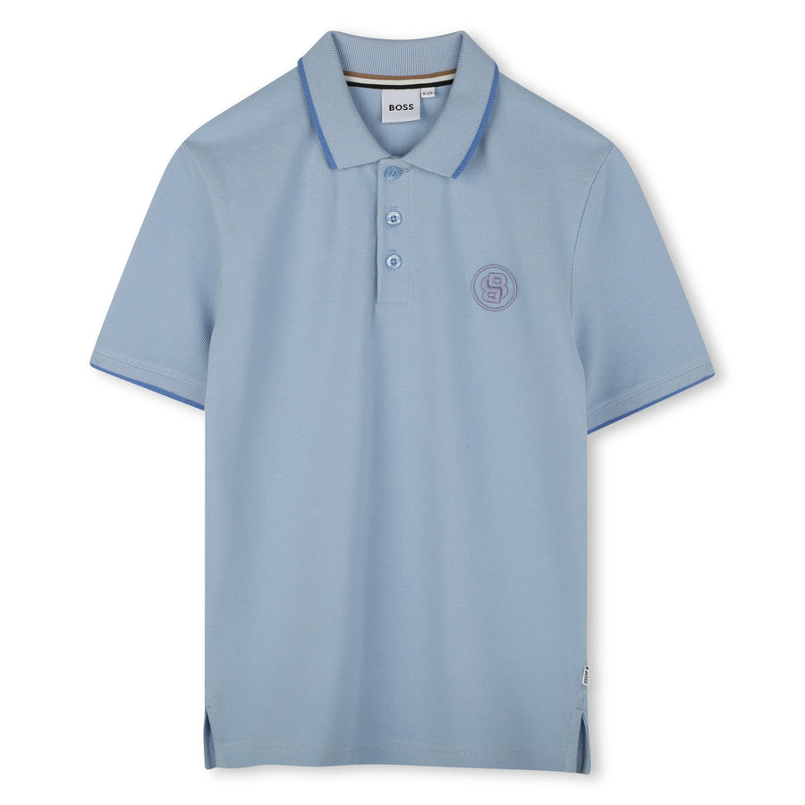 Double B Embroidery SS Polo - Persian Blue - Posh New York