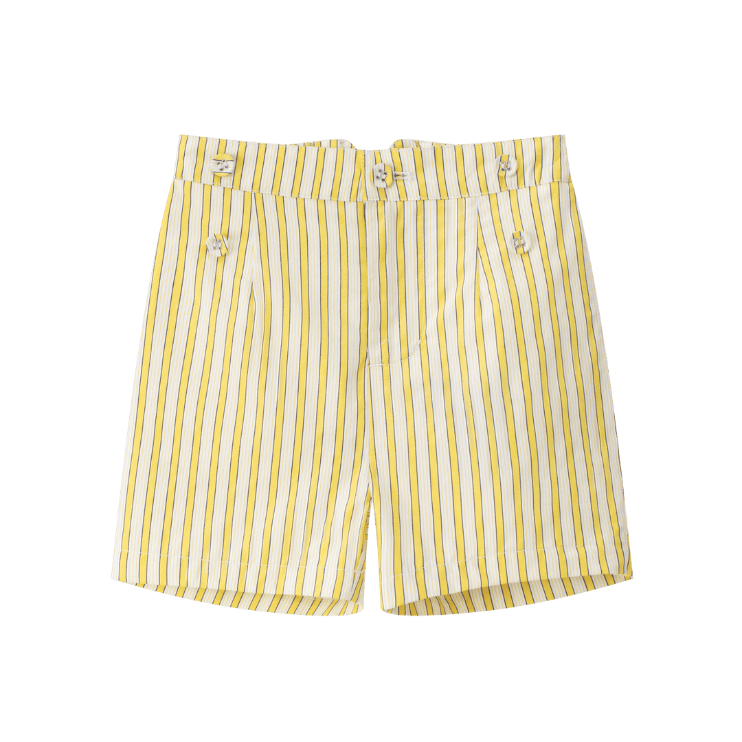 Double Button Shorts - Yellow Stripes - Posh New York