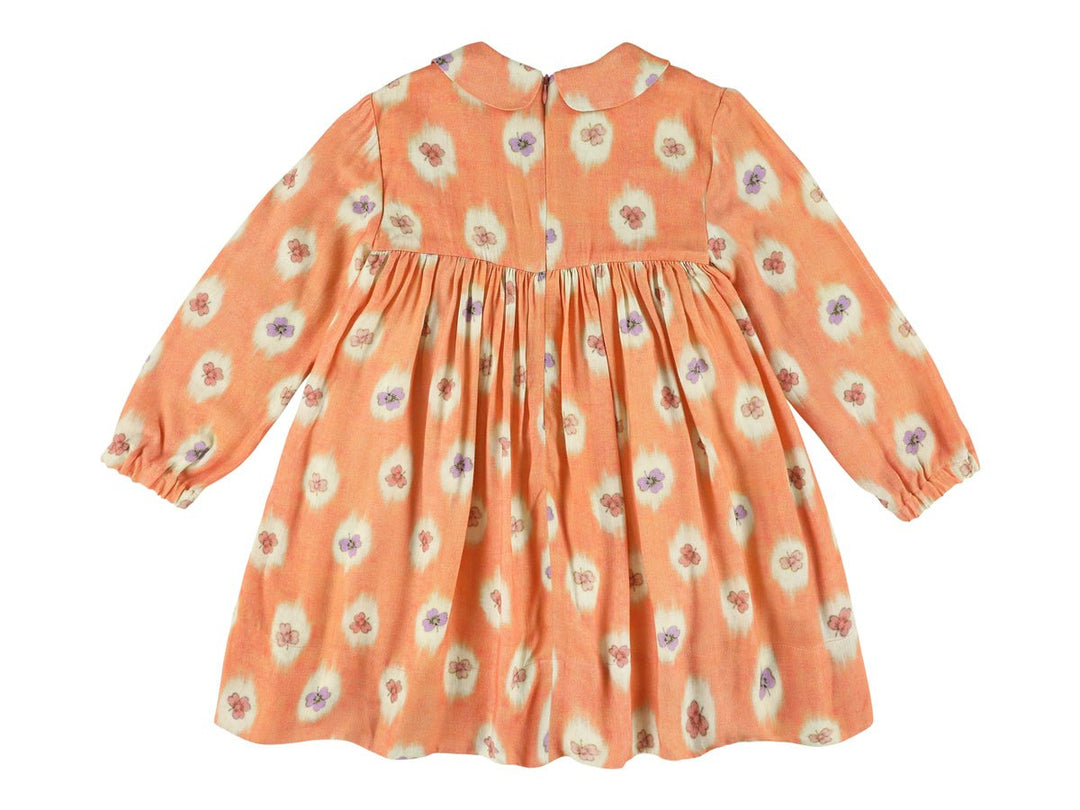 Dress with Round Collar and Ruffles on Chest - Pumpkin - Posh New York