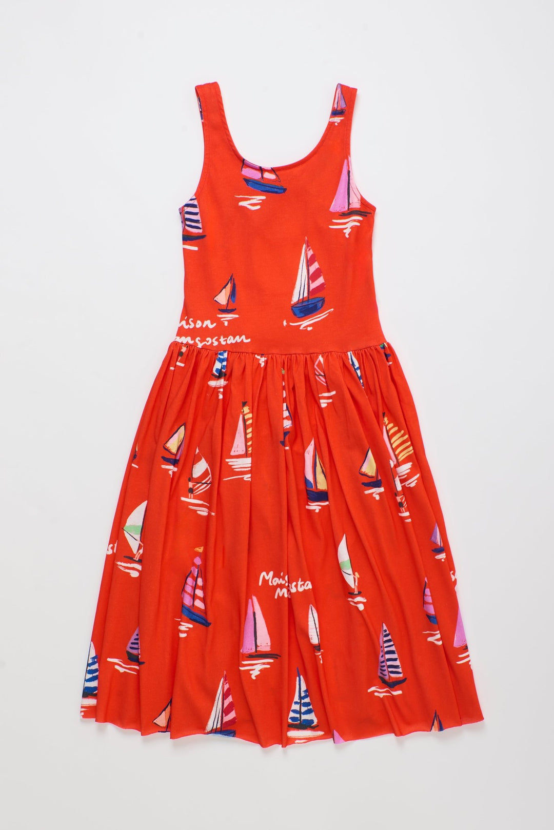 Dress With Sail Boats - Red - Posh New York
