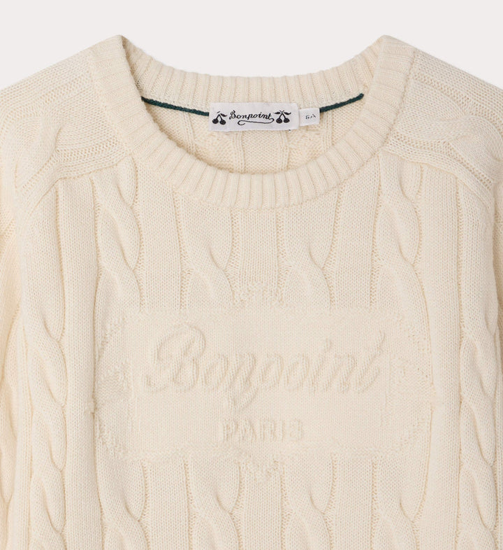 Ecru Cable Knit Sweater - 103 - Posh New York