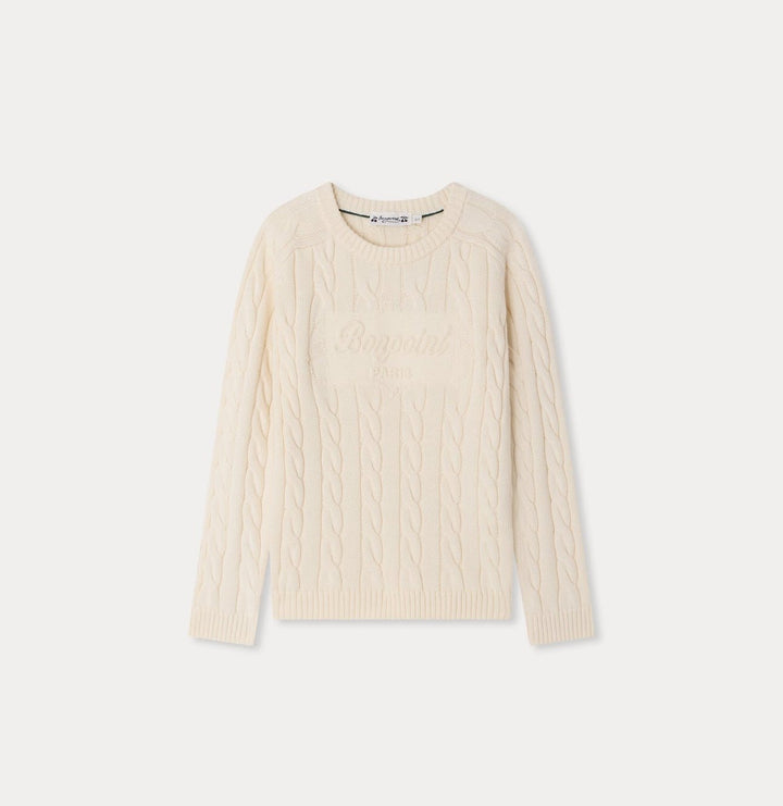 Ecru Cable Knit Sweater - 103 - Posh New York